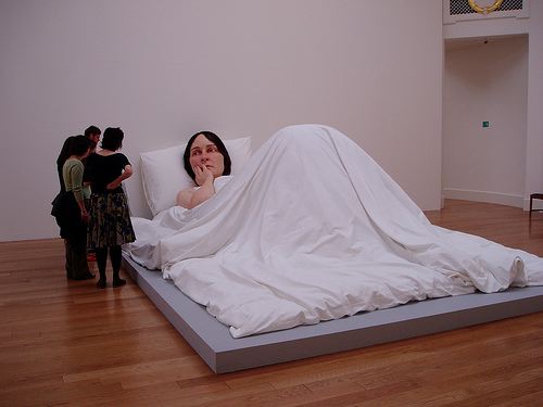 Ron Mueck sculpture, In Bed