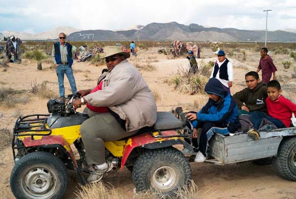 Bowden and people on Mexican border