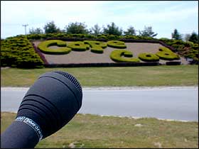 Microphone and Cape Cod sign