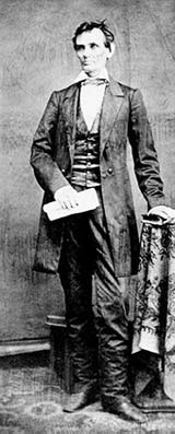 Photo of Abe as young man, standing