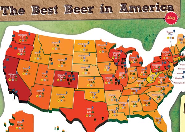 2009 Great American Beer Festival Medal Map- detail