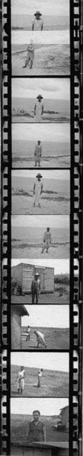 Portraits of people standing outdoors, including Zora Neale Hurston in bottom frame. Photos probably taken in Belle Glade, Fla., during the Georgia, Florida and Bahamas expedition, 1935