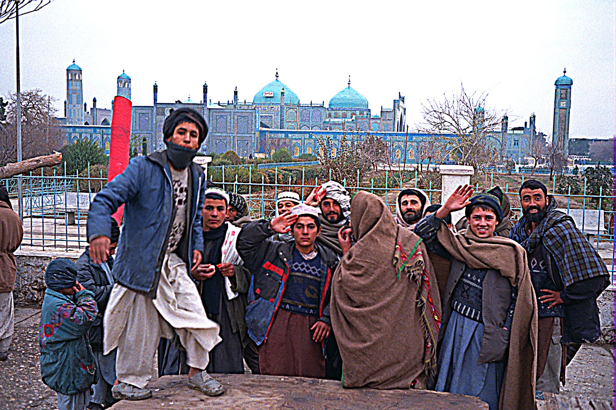 Men at the mosque in Mazar