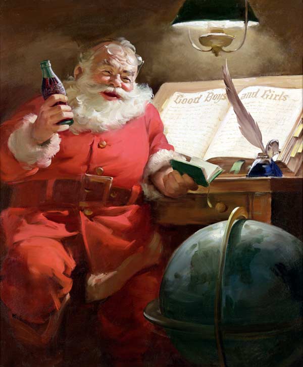 Santa drinking Coca-Cola