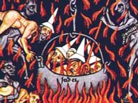 Medieval illustration of Hell in the Hortus deliciarum manuscript of Herrad of Landsberg