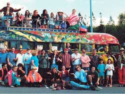 Merry Pranksters on the bus; photo from Zane Kesey