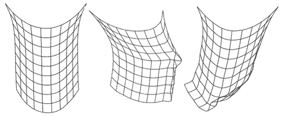 Screenshots of cloth simulation