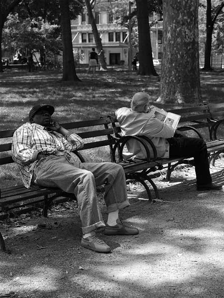 Hildie Golding photo: two men on park bench