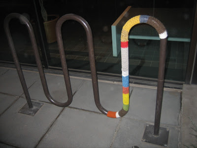 Crocheeted bike rack