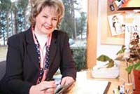 Janna Taylor at her desk