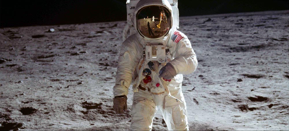 Apollo 11 astronaut Buzz Aldrin on the moon