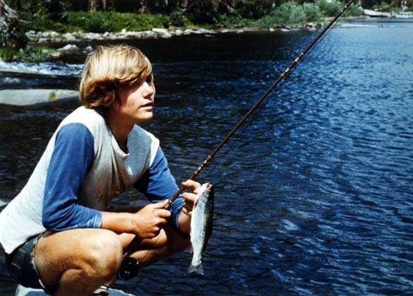 Young Rob Nauheim catches a trout