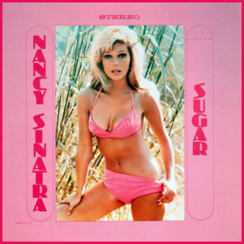 Album cover with Nancy Sinatra in bikini