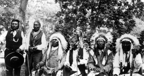 Brady Locks, Little Wolf, Black Crane, and Big Beaver, ca. 1926, Crow Agency, MT