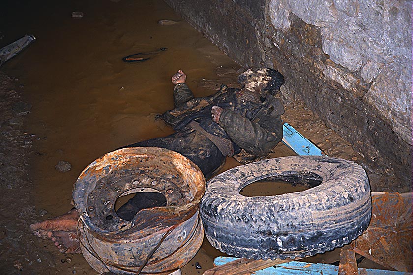 Dead man in the basement of Qala-i-Jhangi