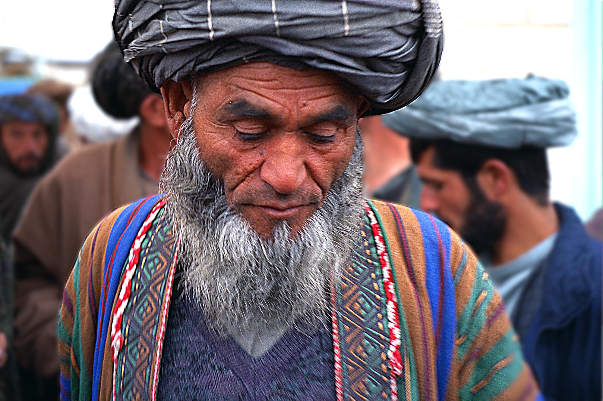 Mullahs and commanders at General Dostum's meeting in Sherbigan