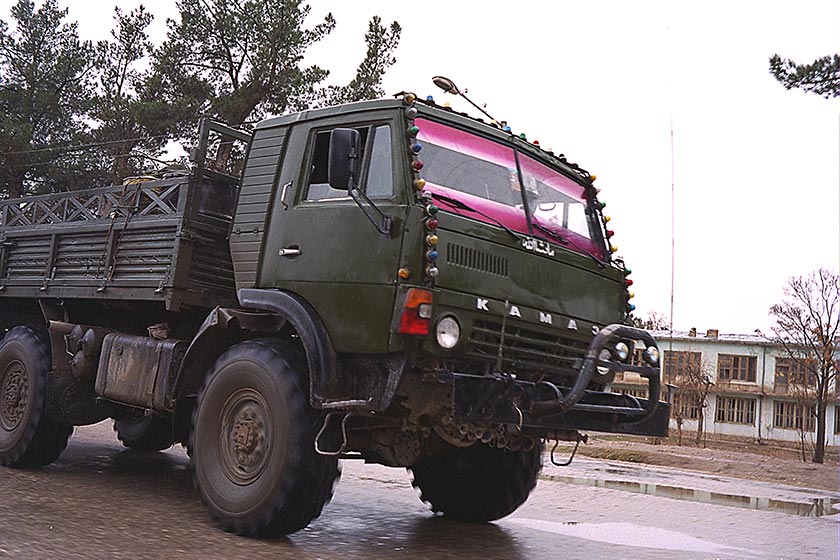 Large military truck on the streets of Sherbigan
