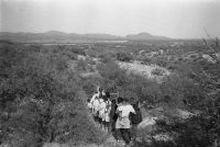 Mexicans immigrants walking near the desert border (photo: Julián Cardona)