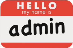 Name tag: Hello, May Name is Admin