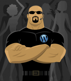 Secuirty guard with WordPress logo