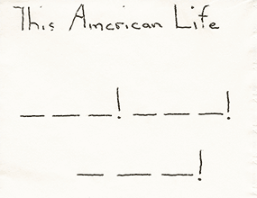 Story structures drawn on napkins: This American Life, All Things Considered, Radiolab