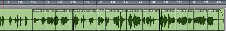 Pro Tools session showing edits