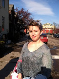 Young woman on the street, Burlington, Vermont, USA (by Jessica Ticktin)