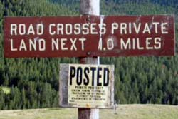 No trespassing sign