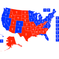 Election electoral vote maps, 1968-2004