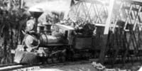 Mexico - Railroad scenes: Train crossing bridge at Crucitas, Photo by W.H. Jackson