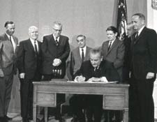 Johnson signing Public Broadcasting Act