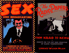 Covers of Milam's books: The Radio Papers and Sex and Broadcasting