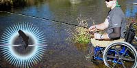 Corporal Frustaglio fly-fishing from his wheelchair