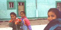 Mexican kids in a border town