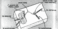 Schematic for homeradio radio with rzor blade, pencil, wire