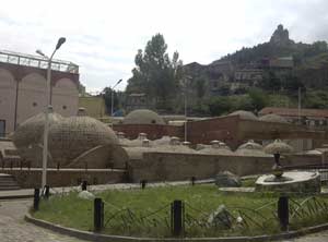 Outside of Turkish baths building in Tbilisi